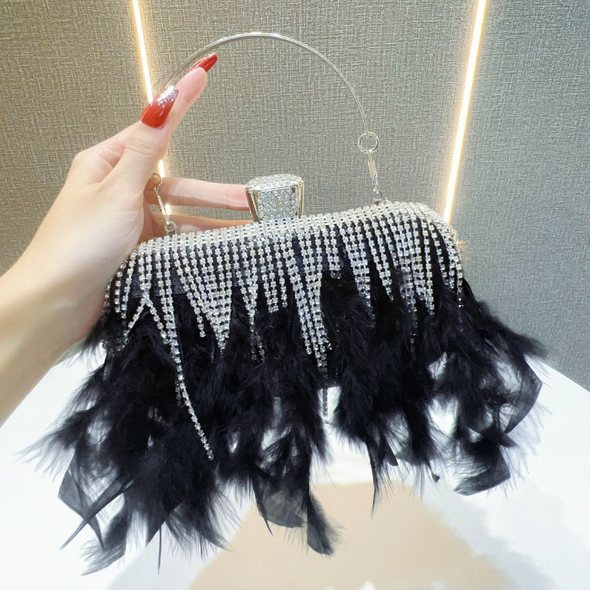 Style Clutch Diamond Tassel Wedding Banquet Handbags