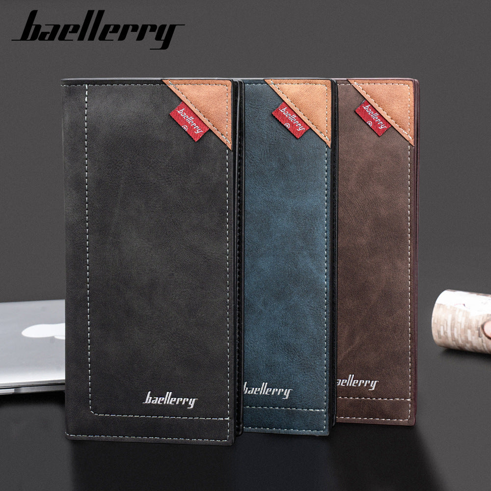 Men's Mid-length Color Matching Multiple Slots Suit Men's Wallet