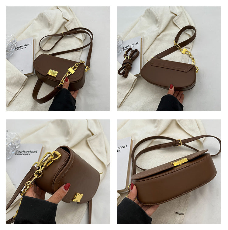 Women's Fashion Pouches Korean Chain Saddle Western Shoulder Bags