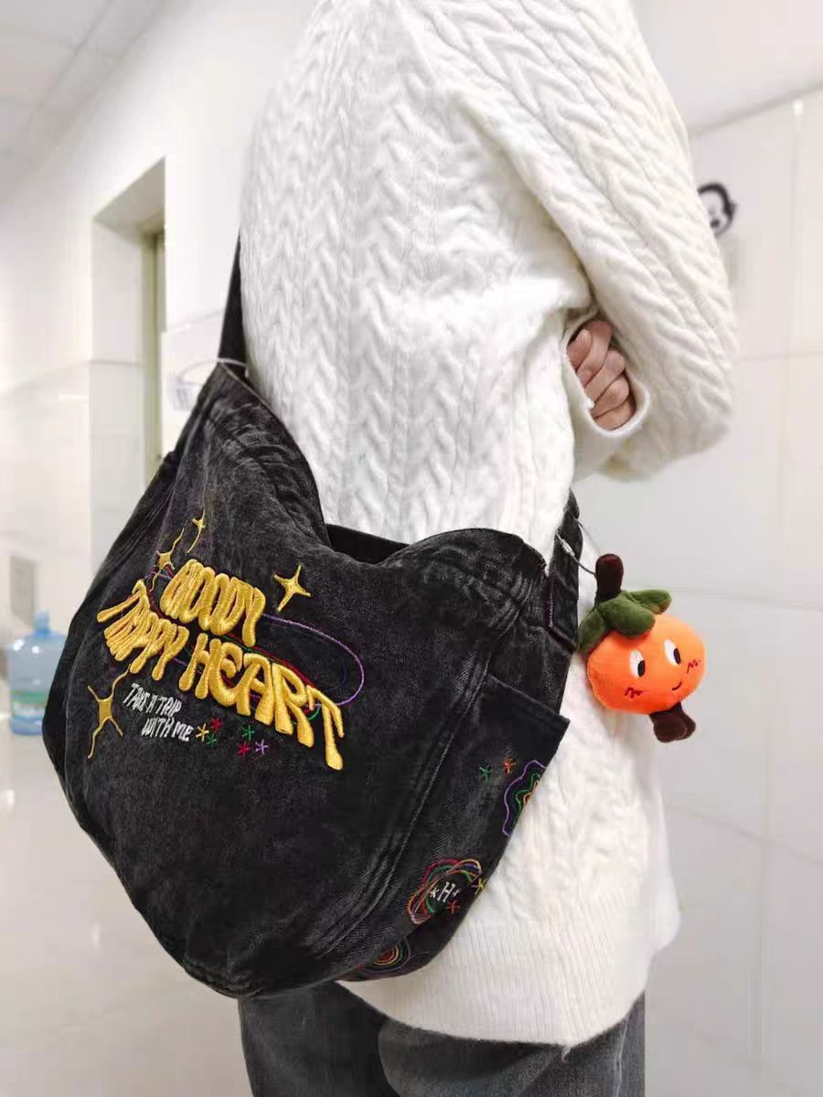 Vintage Jean Thailand Surrogate Shopping Denim Smoky Shoulder Bags