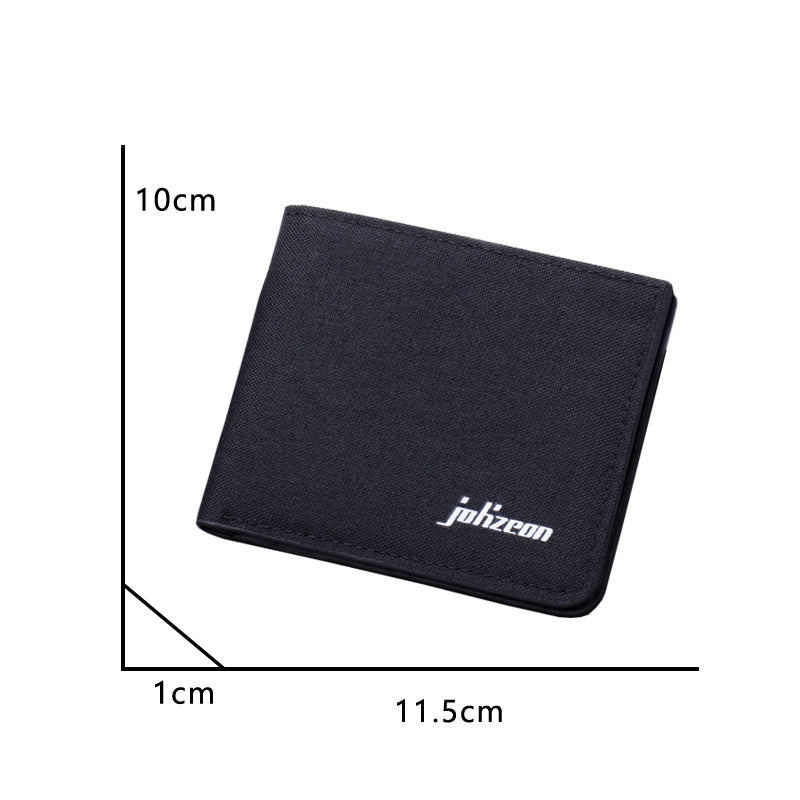 Men's Short Canvas Multiple Slots Horizontal Denim Men's Wallet
