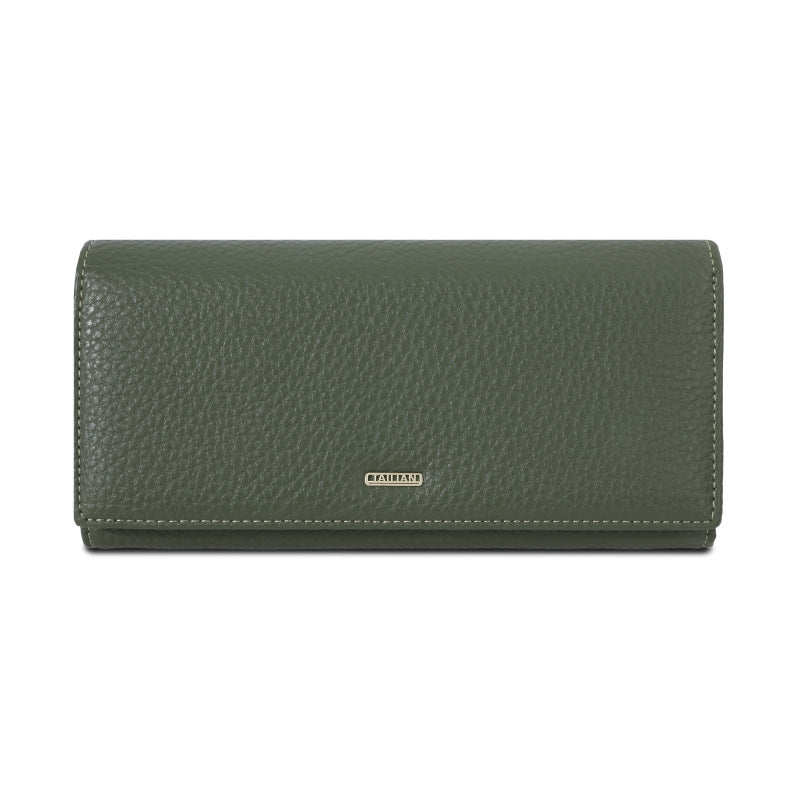 Women's European Clutch Lychee Pattern Magnetic Snap Ladies Wallet
