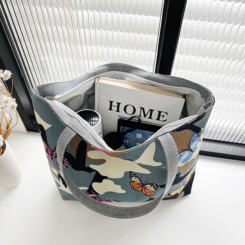 Women's Leisure Commute Canvas Printed Fashion Portable Bags