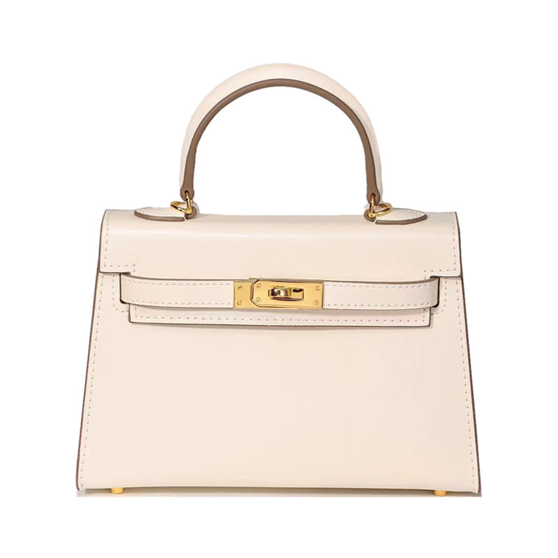 Women's Genuine Leather Shiny Patent Plain Kelly Shoulder Bags