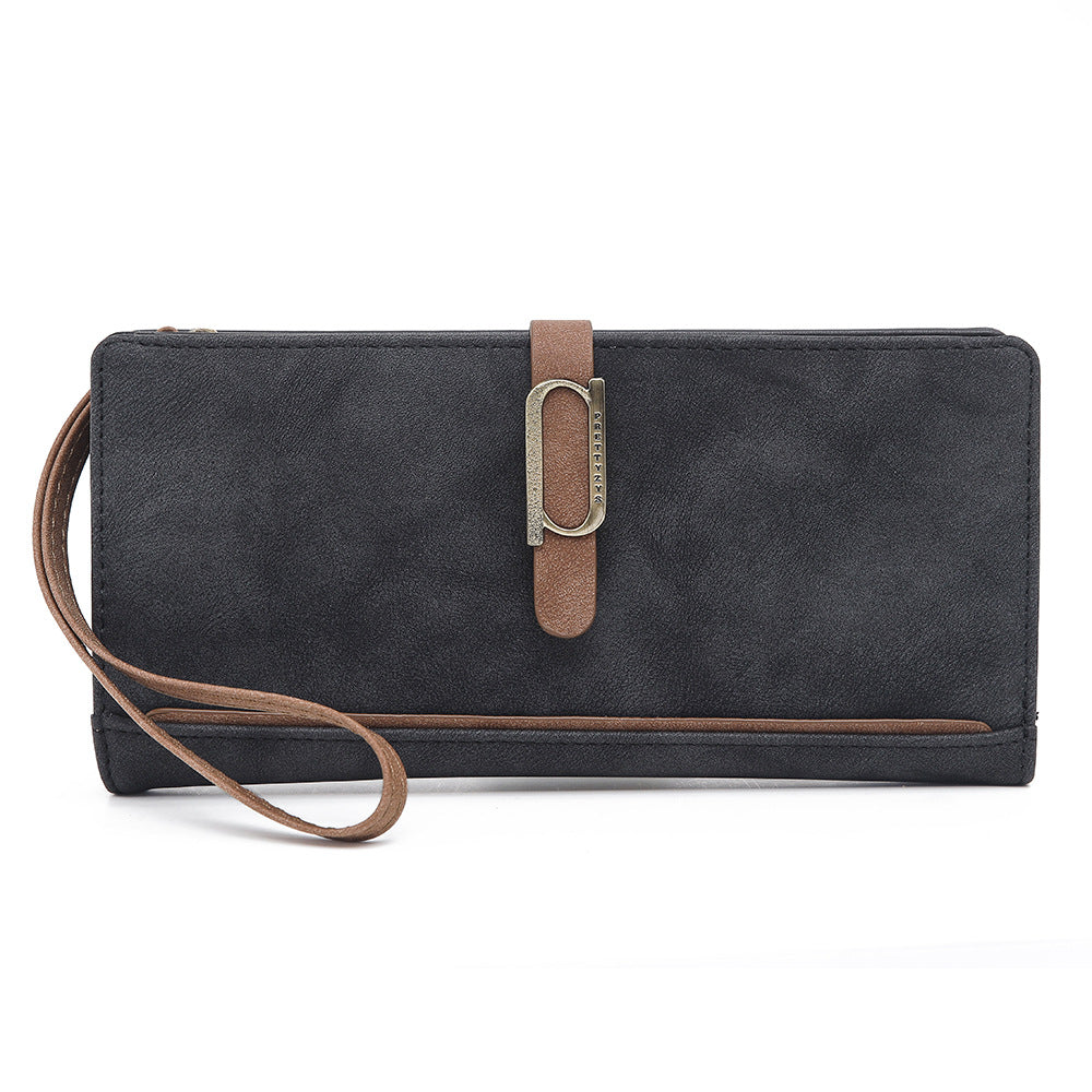 Women's Long Retro Frosted Zipper Daily Ladies Wallet