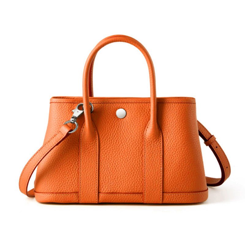 Women's Summer Genuine Leather Niche High Sense Portable Large Tote Bags