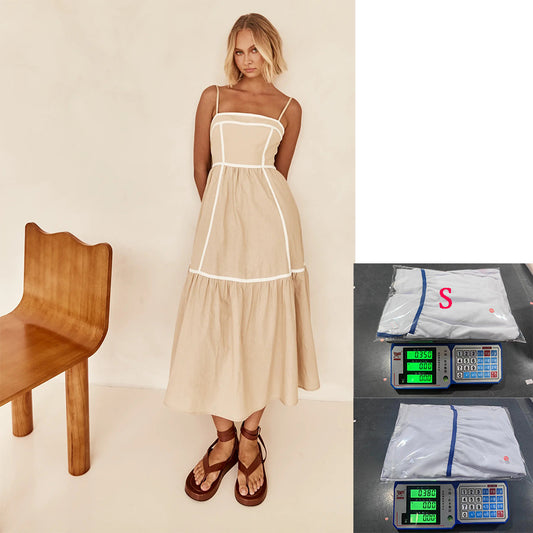Fresh Sweet Line Mid-length Small Sling Dresses