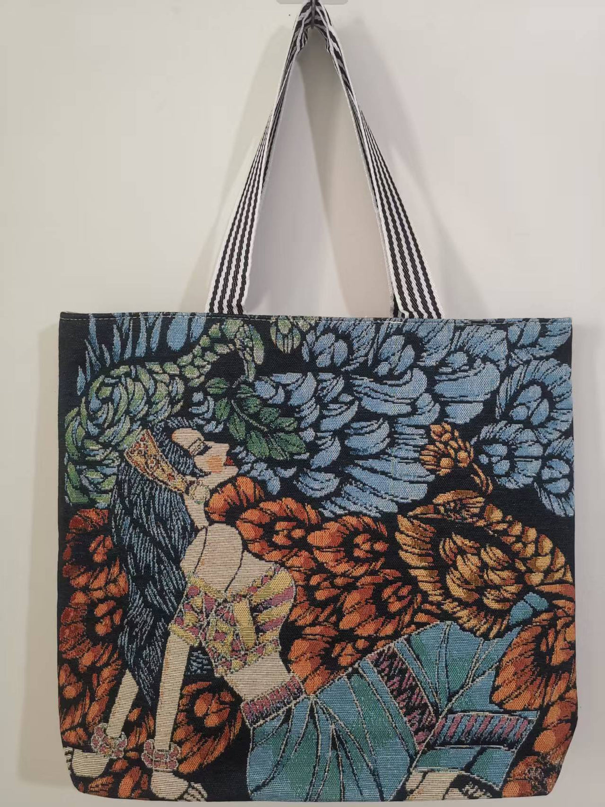Women's Fashion Canvas Painted Retro Style Portable Tote Bags