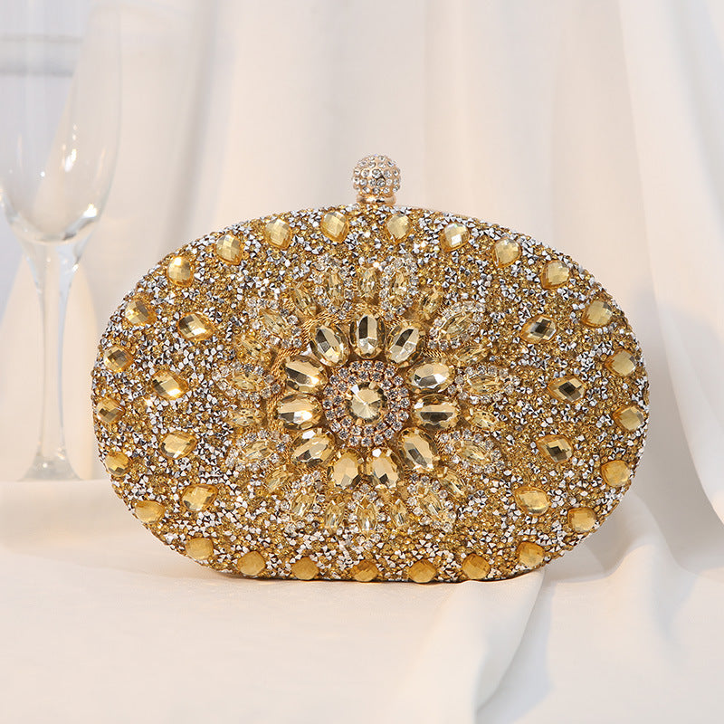 Women's Clutch Alloy Diamond Flower Dress Banquet Evening Bags