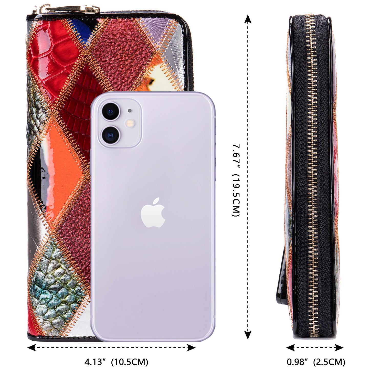 Women's Clutch Long Ethnic Style Leather Stitching Ladies Wallets