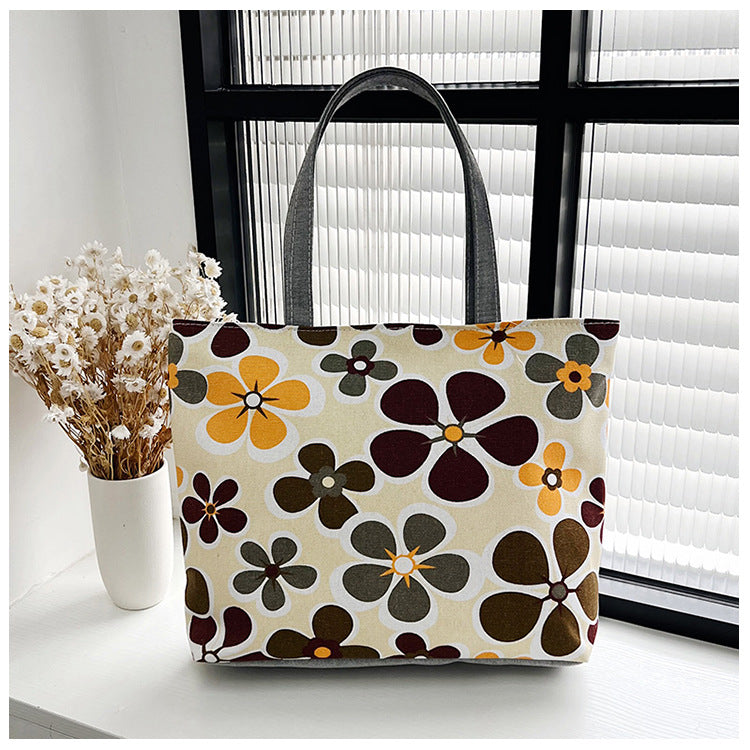 Women's Canvas Large Capacity Printed Korean Style Women's Shoulder Bag