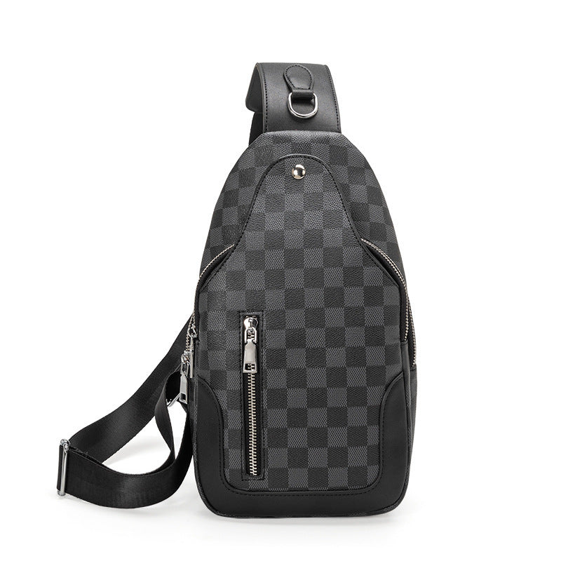 Men's Retro Fashion Light Luxury High-grade Chessboard Tactical Bags