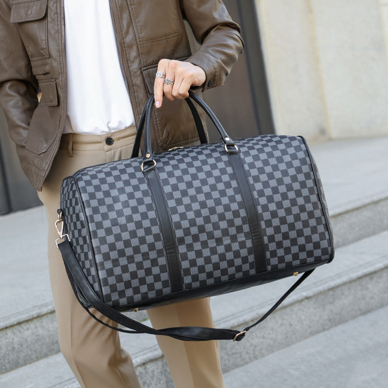 Short Business Trip Fashion Plaid Storage Large Bags