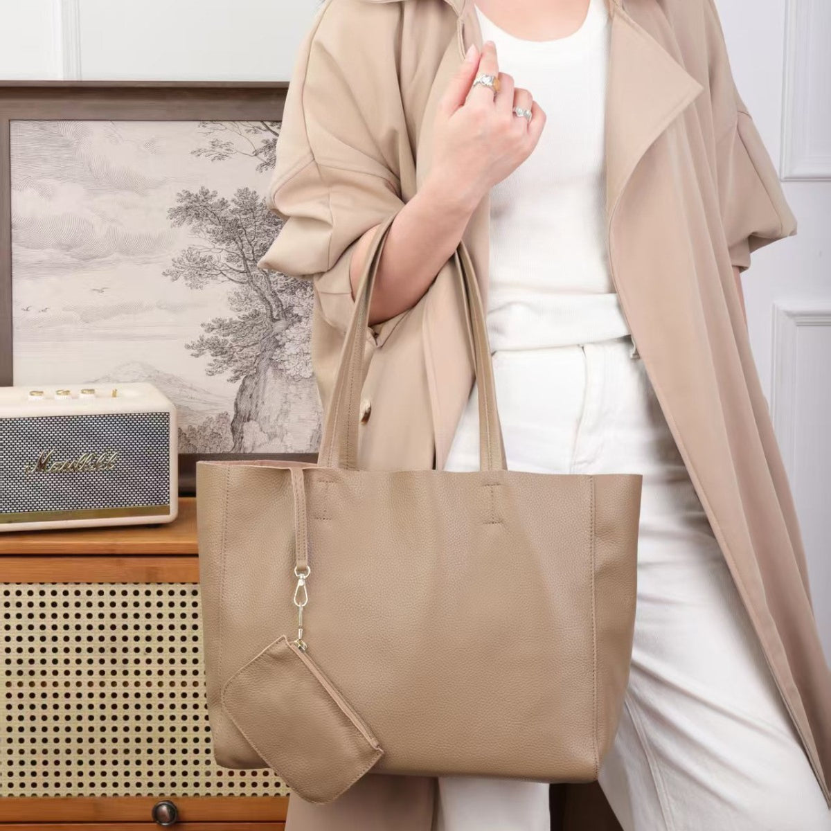 Women's Summer Fashionable Korean Style Large Capacity Totes Simple Fashion Combination Bags
