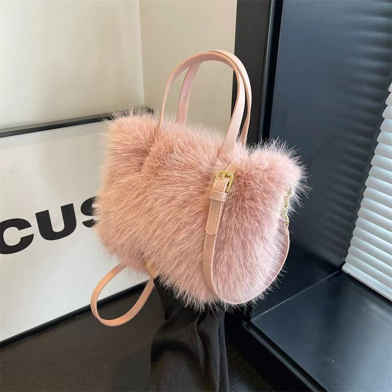 Popular Plush Winter Versatile Korean Style Tote Bags