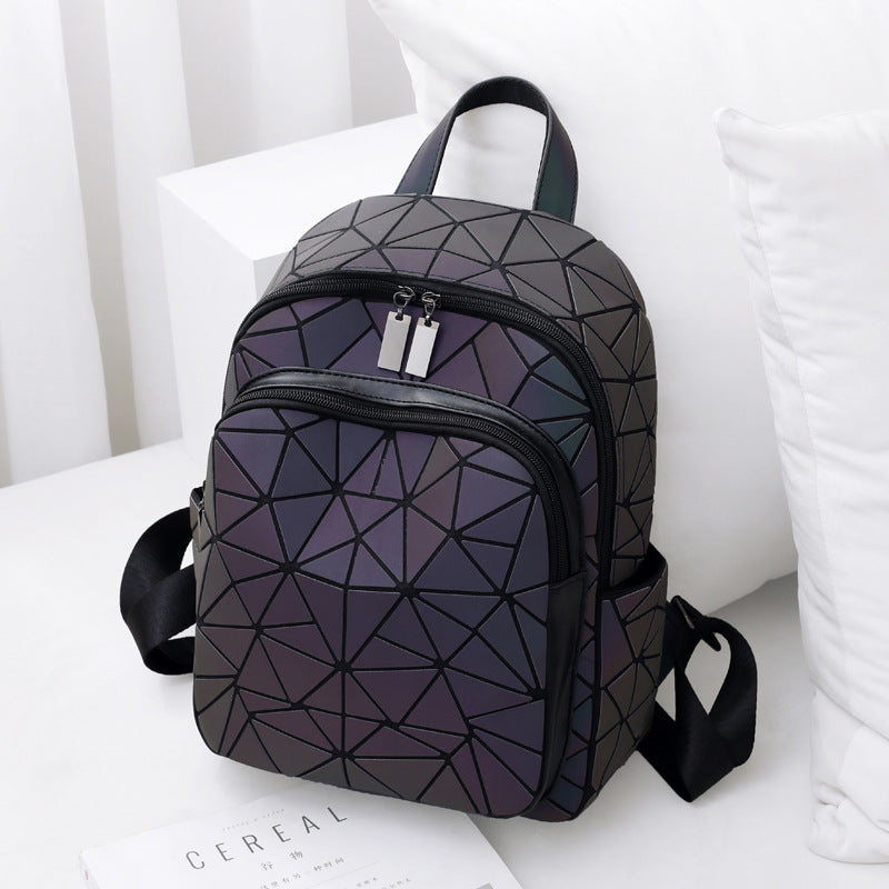 Women's & Men's Fashion Trendy Rhombus Luminous Color Changing Backpacks