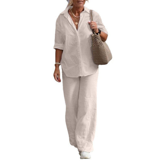 Women's Long Sleeve Shirt Leisure Solid Color Suits