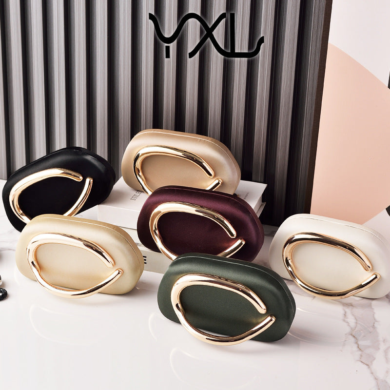 Round Box Dinner Vintage Gold Clutch Evening Bags