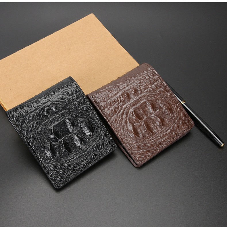 Men's Short Crocodile Pattern Thin Trendy Multiple Men's Wallet