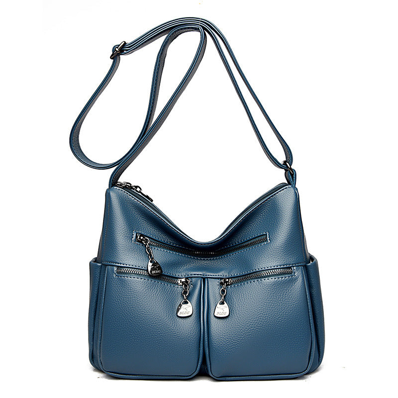 Women's Large Capacity Soft Leather Mother Tide Crossbody Bags