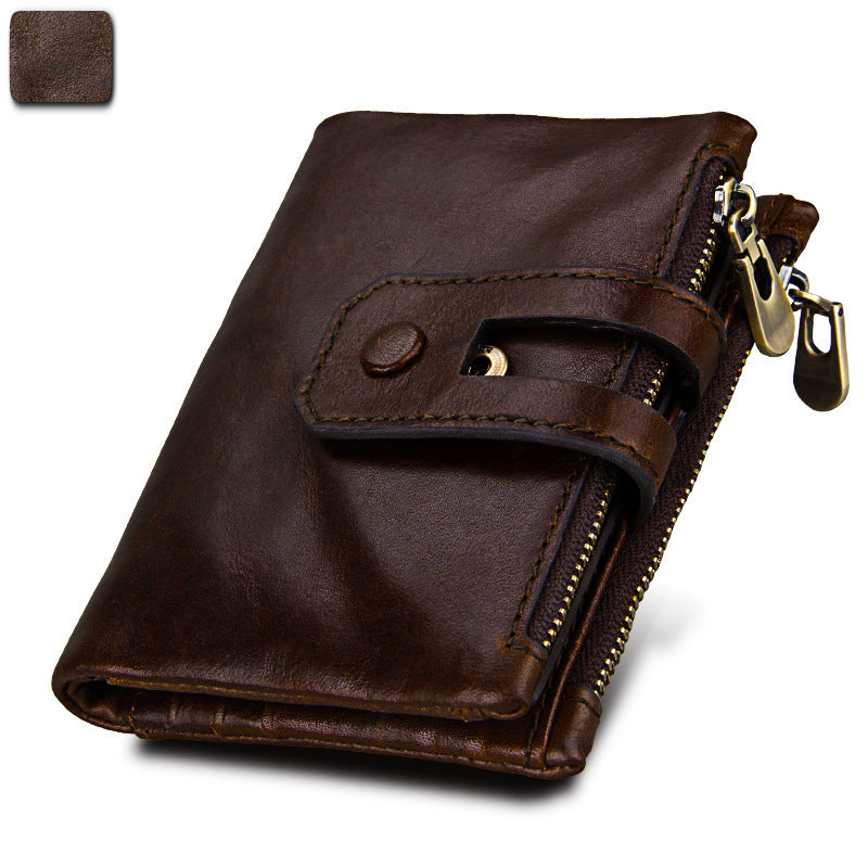 Man Swiping First Layer Cowhide Crazy Men's Wallets