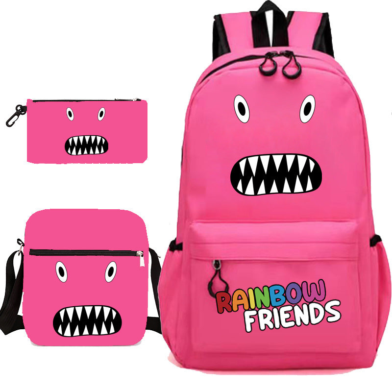 Rainbow Friends Game Pencil Three-piece Set Elementary School Students' Schoolbags