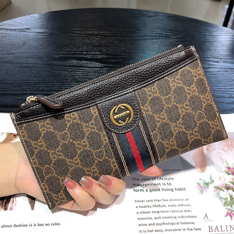 Women's Fashion Clutch Long Zip Genuine Leather Ladies Wallet