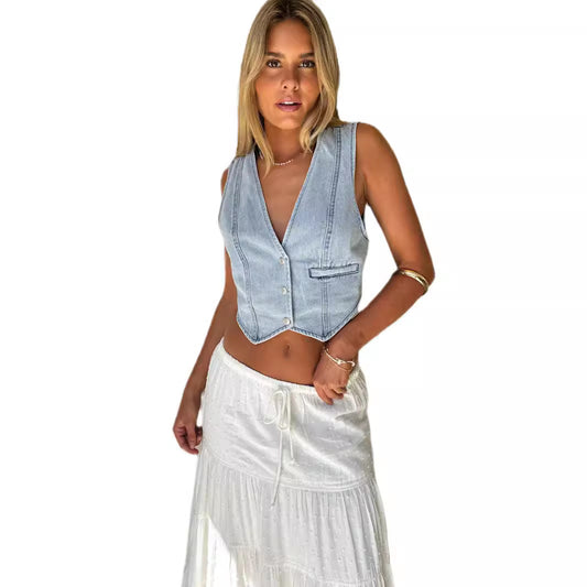 Women's Classic Fashion Casual Denim For Vests