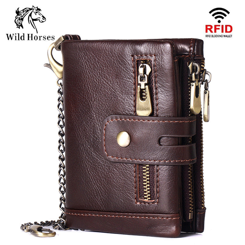 Men's Swiping Vertical Top Layer Oil Wax Men's Wallets