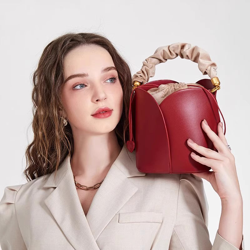 Women's Beautiful Versatile Vegetable Basket Cylinder Bags