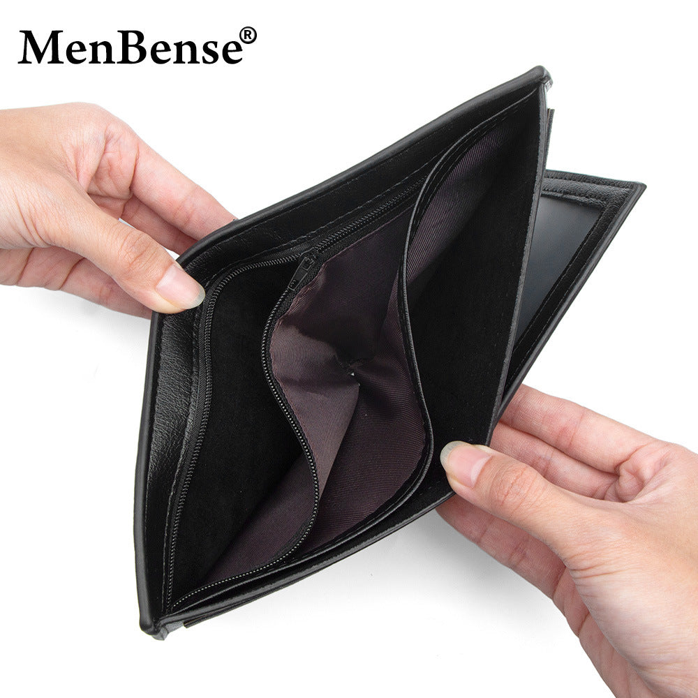 Men's Hinge Short Large Capacity Three Fold Multiple Men's Wallet