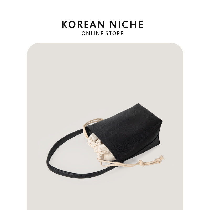 Niche Design Advanced Texture Soft Leather Litchi Pattern Shoulder Bags