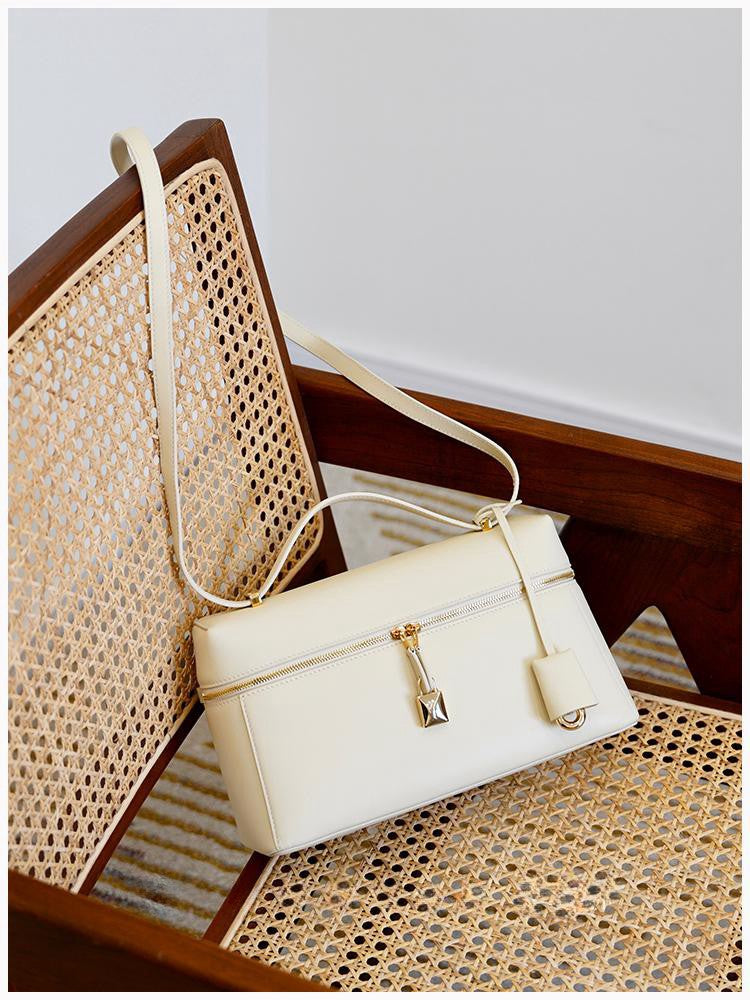 Meal Box High Texture Leather Large Shoulder Bags