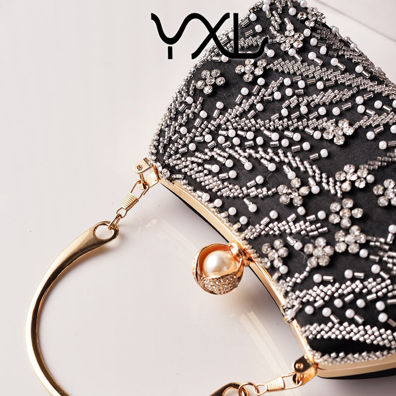 Dinner Pearl Embroidery Clutch Wedding Bride Evening Bags
