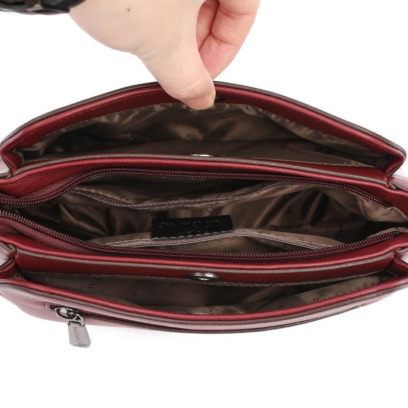 Wedding Celebration Red Soft Leather Large Crossbody Bags