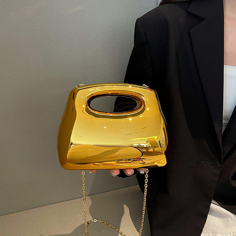 Women's Glossy Acrylic Box Candy Color Western Style Wrist Shoulder Bags