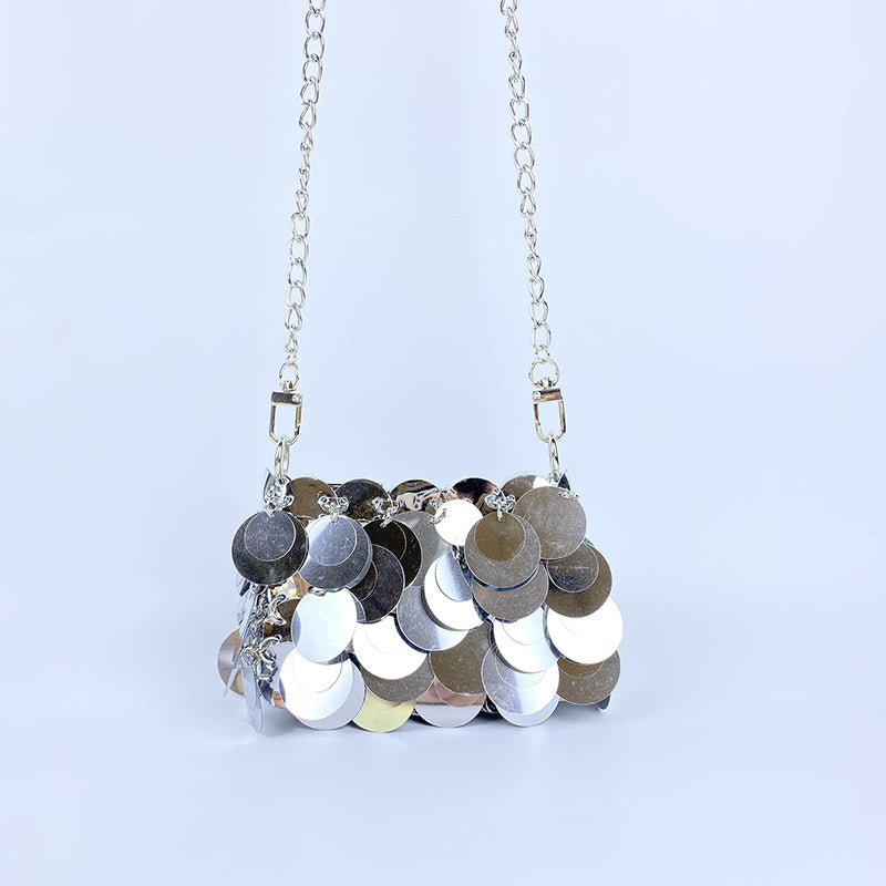 Women's Fashion Design Unique Dinner Sequined Metal Shoulder Bags