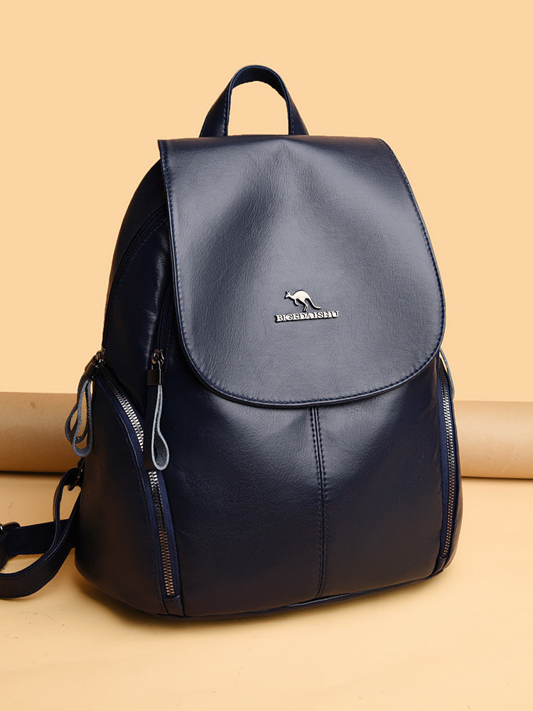 Women's Leather Large Capacity Fashion Mother Going Backpacks
