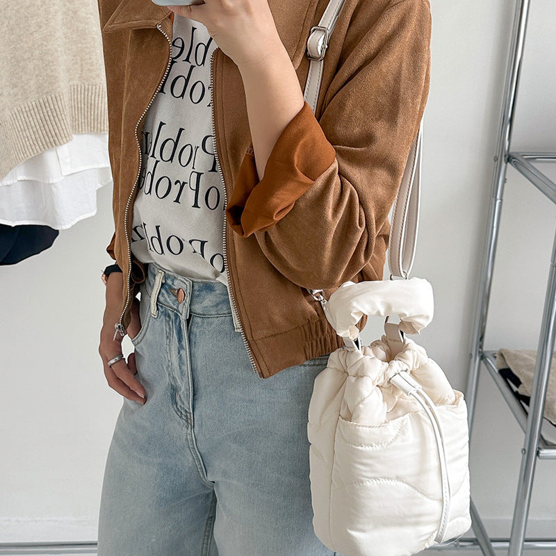 Cotton Filled Fashion Tide Drawstring Vintage Handbags