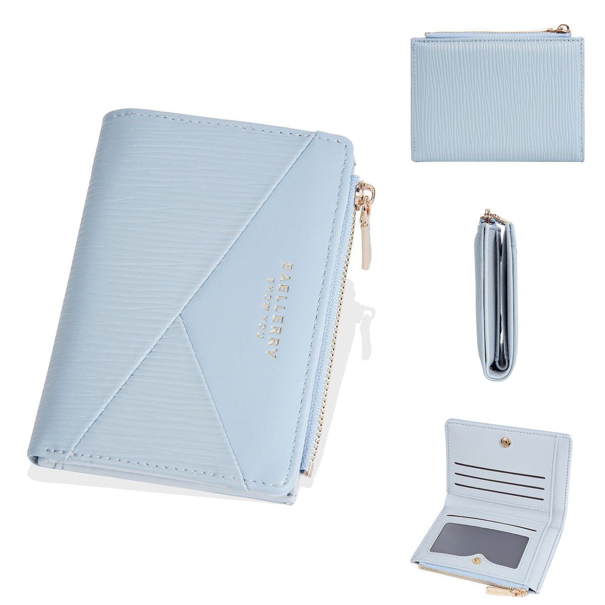 Women's High-grade Bark Pattern Short Large Capacity Two-fold Ladies Wallet