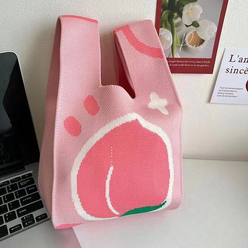 Fashion Style Knitted Hand Shopping Portable Women's Handbag