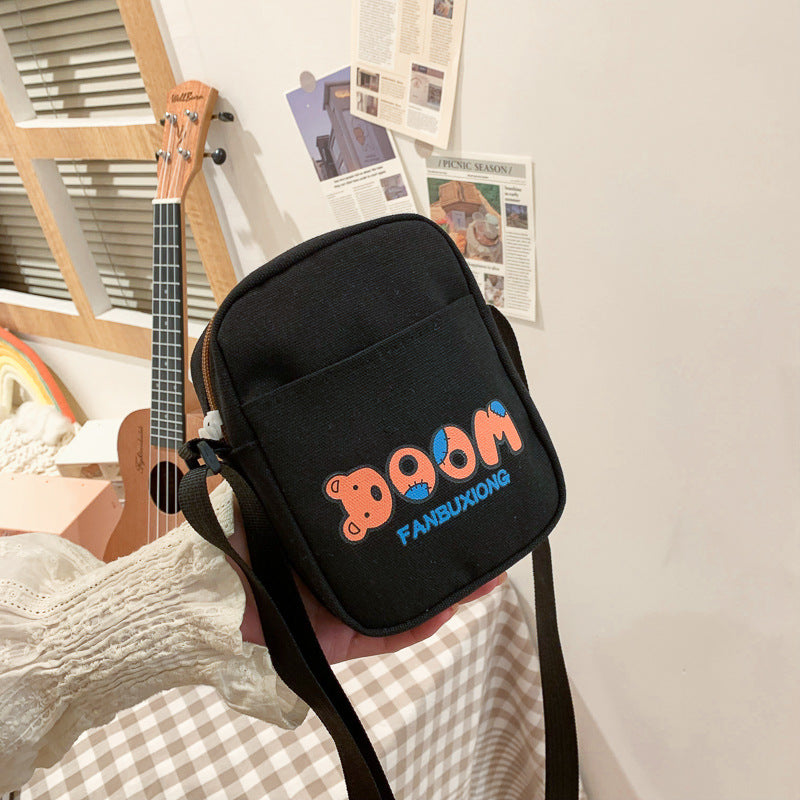 Women's Cute Canvas Fashion Brown Bear Printed Bags