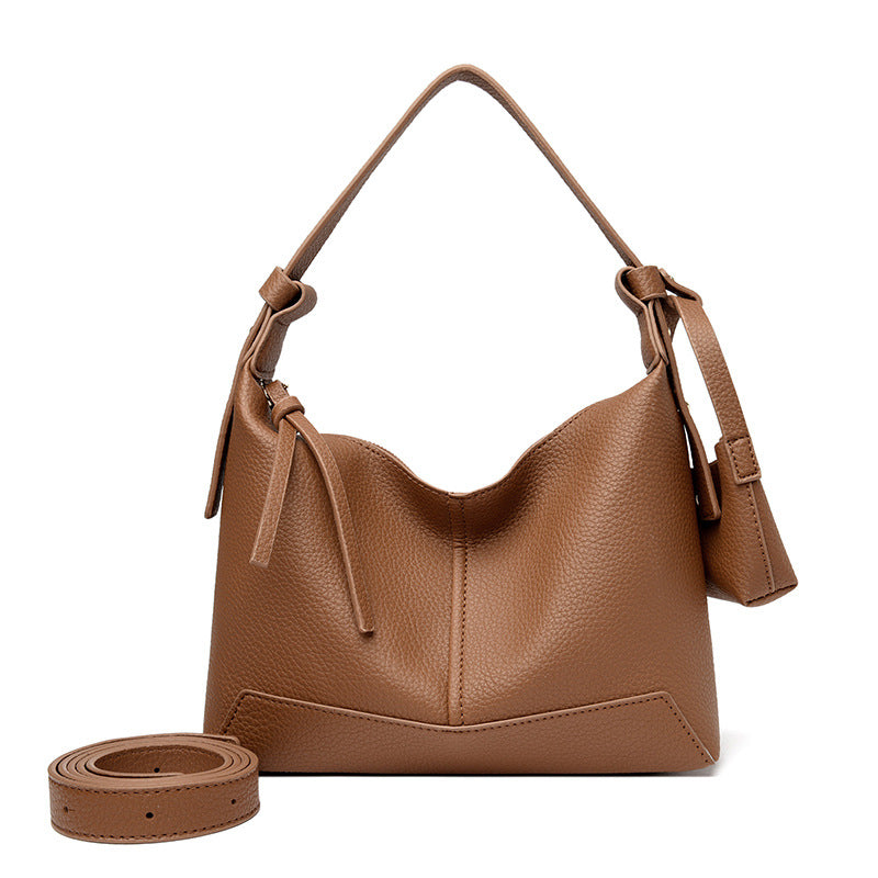 Fashion Litchi Pattern Soft Leather Niche Commuter Women's Messenger Bag