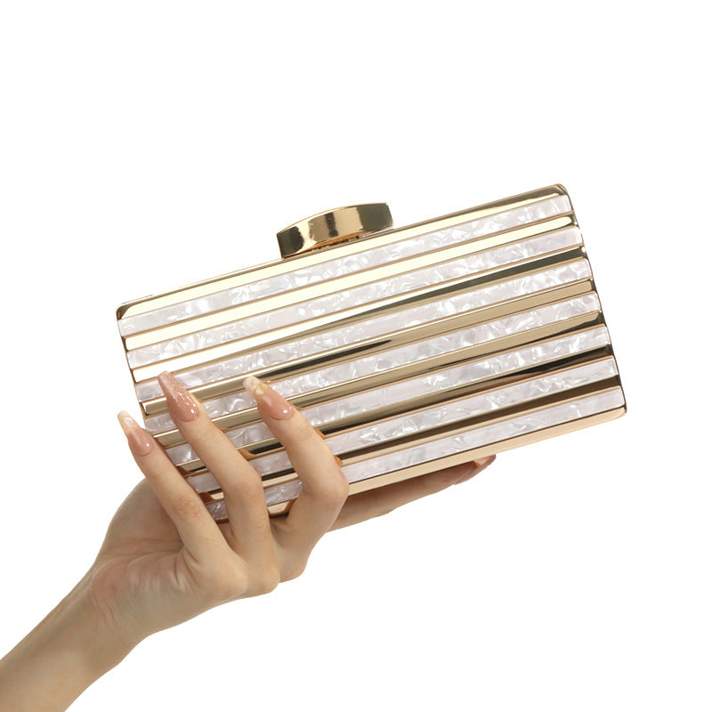 Women's Stylish Dinner Oval Acrylic Chain Evening Bags