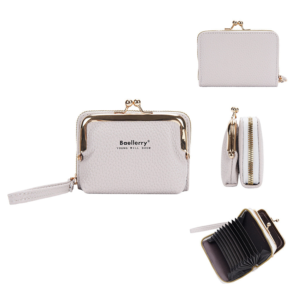 Women's Portable Zipper Expanding Mini Mouth Ladies Wallet