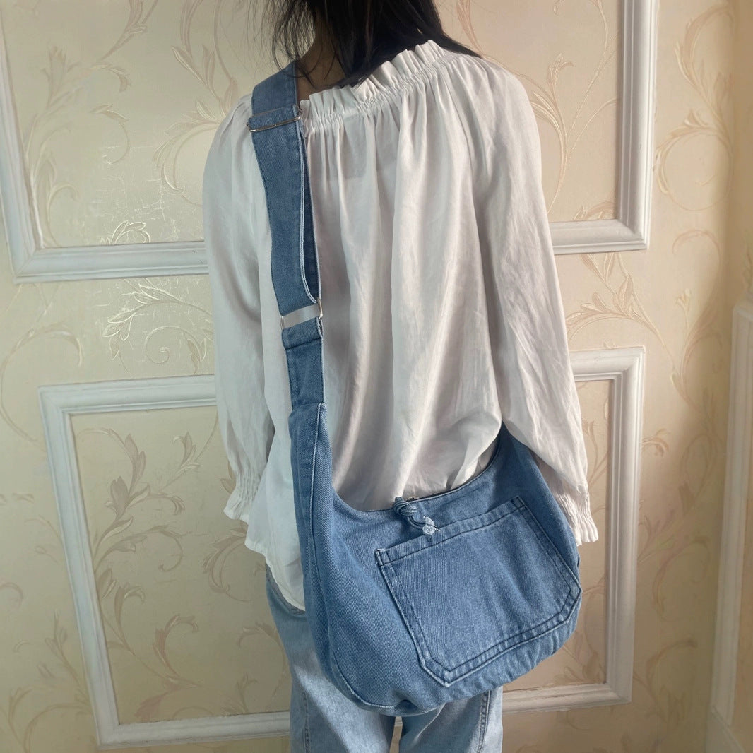Women's Denim Retro Easy Matching Simple Large Capacity Commute Leisure Women's Messenger Bag