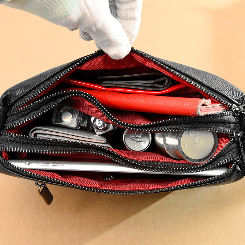 Women's Genuine Leather Fashion Multi Compartment Solid Shoulder Bags