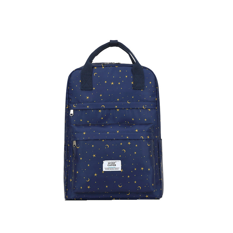 Men's Waterproof Floral Print Fresh Computer Schoolgirl Backpacks