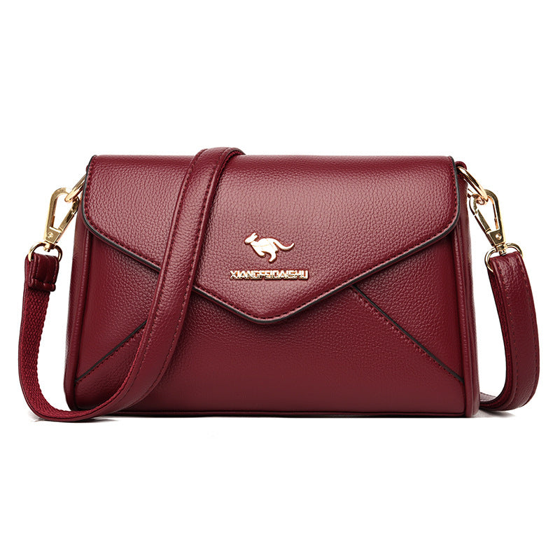Women's Fashionable Stitching Soft Leather Mom Crossbody Bags