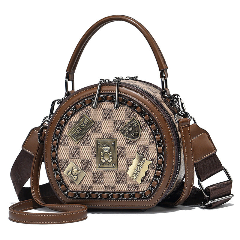 Women's Advanced Texture Spring Korean Fashion Round Shoulder Bags